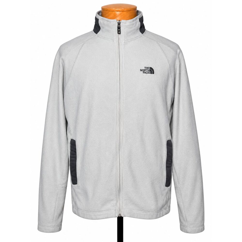 The North Face RDT 200 FlashDry Fleece Jacket Full Zip Cream Charcoal Mens Large